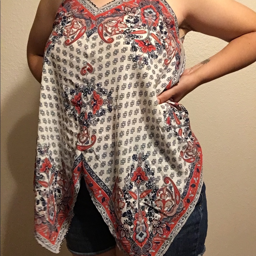 Xhilaration Blouse With Hem Cut Detail
